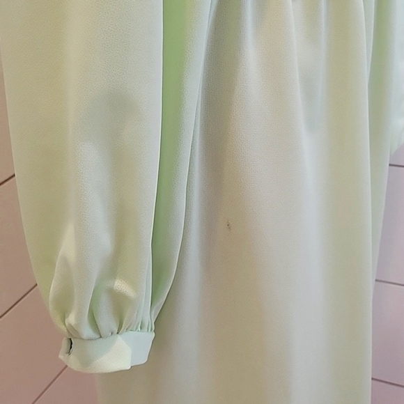 NO LABEL vintage retro green midi dress with lace - Picture 4 of 4